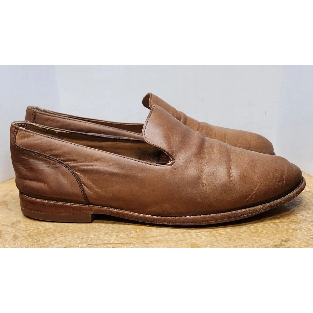 Tecovas The Monterey Mens 11.5 EE Bourbon Calfskin Leather Venetian Loafers 1004